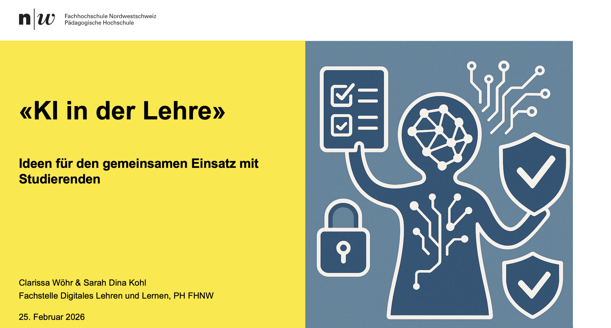 Powerpoint Folie "KI in der Lehre" Ideen für den gemeinsamen Einsatz mit Studierenden